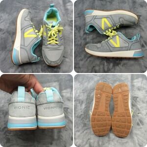 Vionic Womens 7 Rechelle Shoes Gray Cushioned Comfort Athletic Walking Sneakers